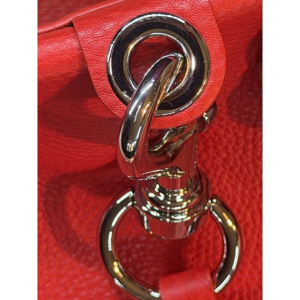 REBECCA MINKOFF Blythe Leather Backpack Red with Silver-Tone Hardware - NWT